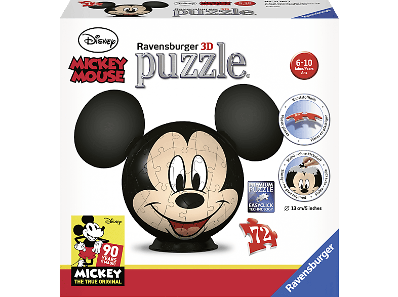 RAVENSBURGER Disney Mickey Mouse mit Ohren 3D Puzzle Mehrfarbig