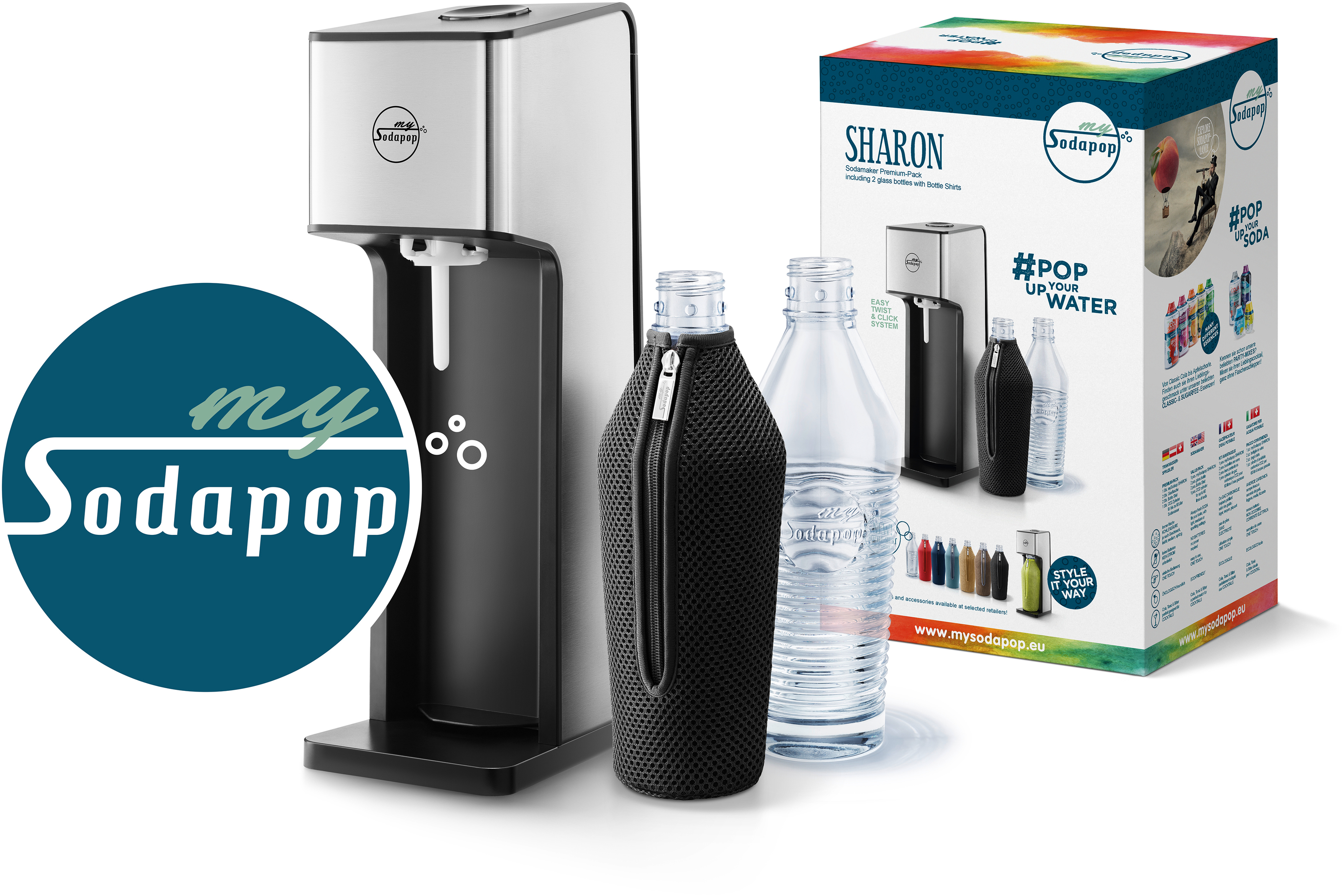 SODAPOP Sharon Wassersprudler Edelstahl/Anthrazit