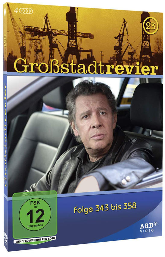 DVD-Cover. Mann im Auto. Industrieller Hintergrund. Deutscher Text. Grüner Rating-Aufkleber.