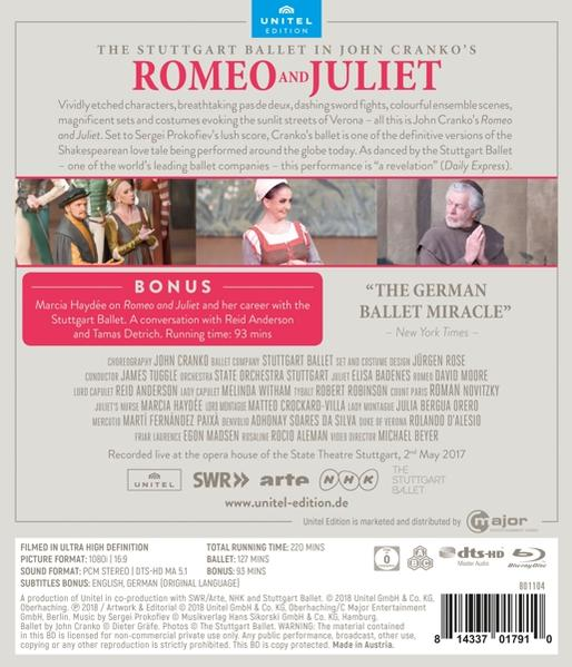 Cranko`s (Blu-ray) Staatsorchester Romeo und - John Juliet Stuttgart -