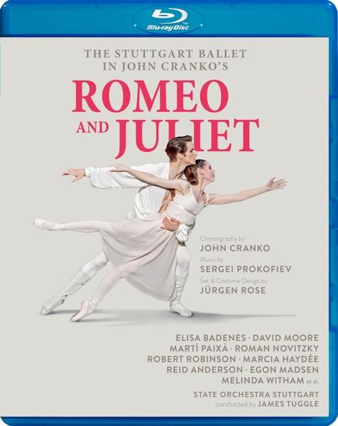 Blu-ray-Cover: Balletttänzer in Weiß und Rosa. Der Titel lautet 'Romeo and Juliet'.