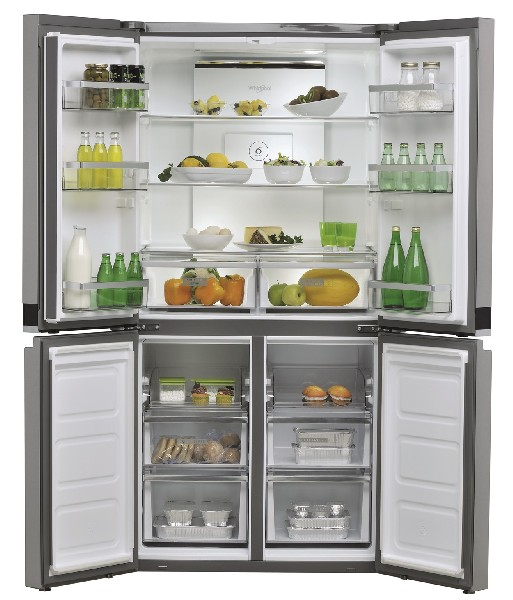 Frigorífico americano - Whirlpool WQ9E1L, Dos puertas, 589 L brutos, Total No Frost