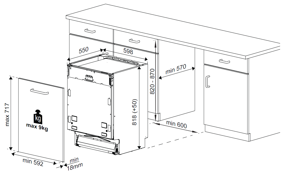 BEKO DIN-24310 beépíthető mosogatógép