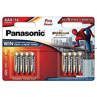 Pilas AAA - Panasonic Spider-Man, Alcalina, 10+6 unidades