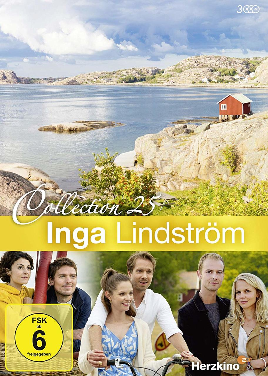 DVD-Cover von Inga Lindström, mit Leuten auf einem Fahrrad am Wasser.