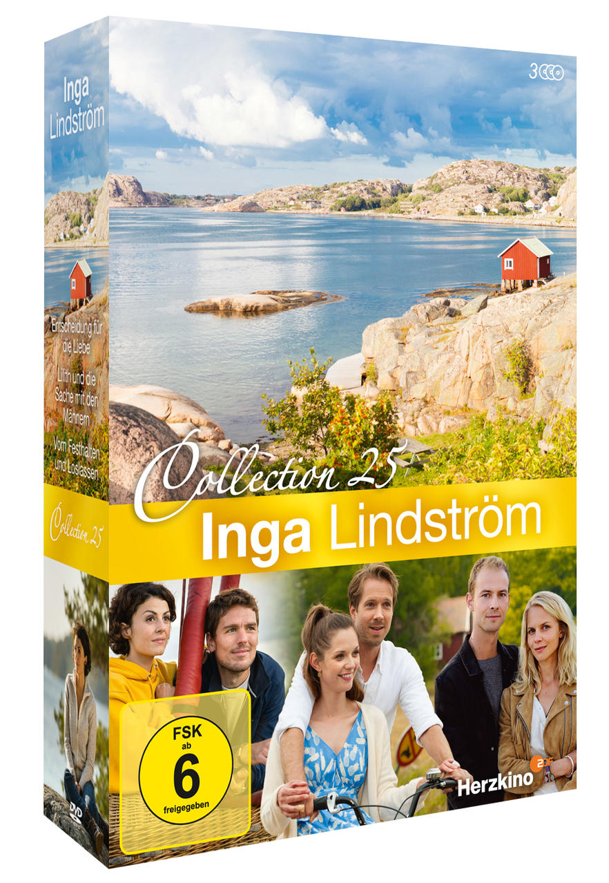 DVD-Box-Set der Serie Inga Lindström, mit Personen und einer Küstenlandschaft.