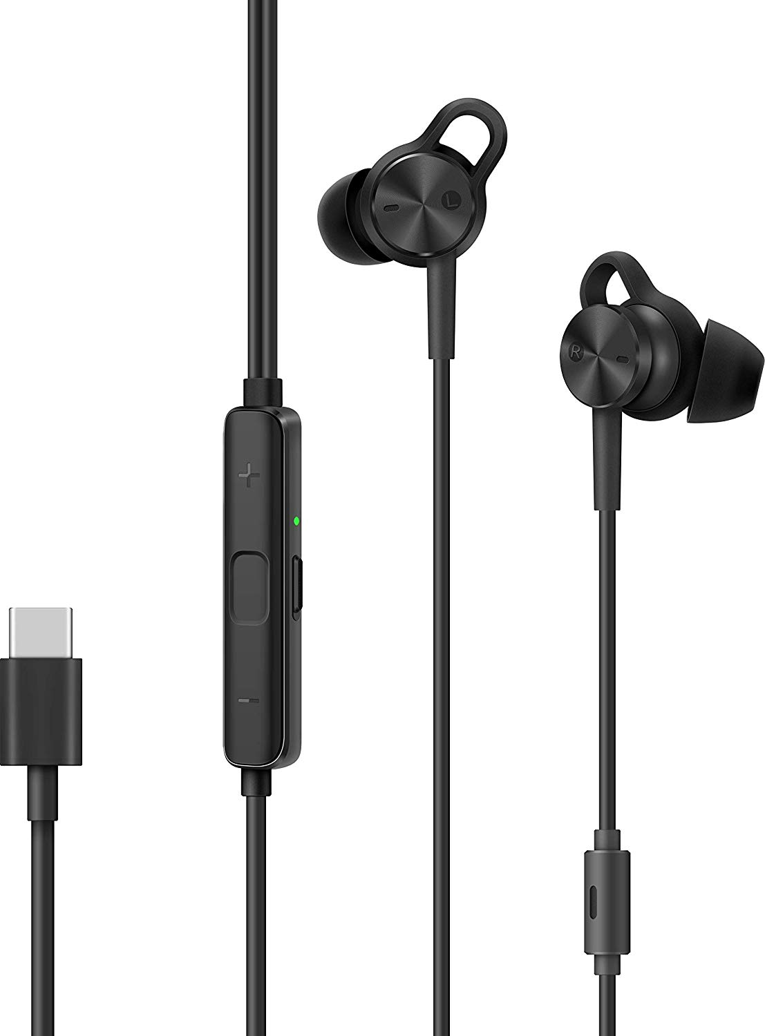 Auriculares - Huawei Botón, Cancelación de ruido, Conexión microUSB, Negro