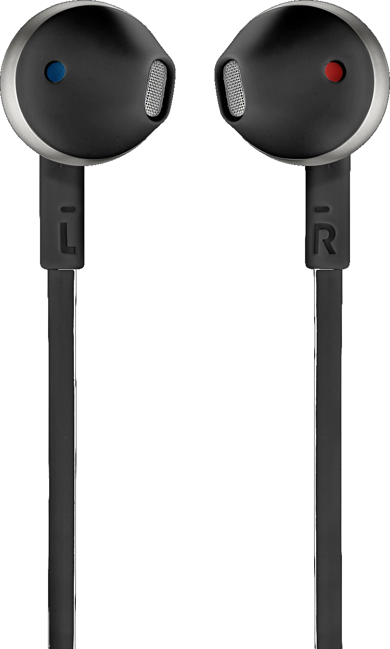 JBL T205CRMINEAR WIRED HDPHS UNIV W/ MIC FLAT CBL In-ear Oortjes Zwart