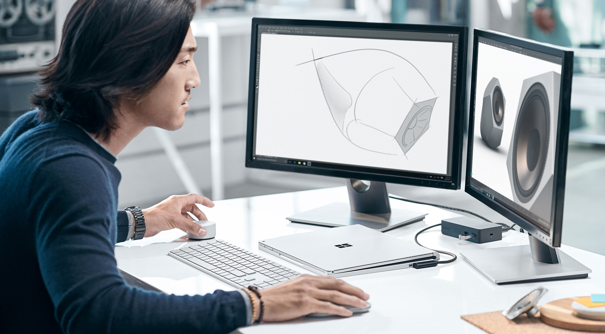 MICROSOFT - B2B Surface Dial, Microsoft, Surface Studio, Surface Pro, Surface Laptop, Surface Book, Silber