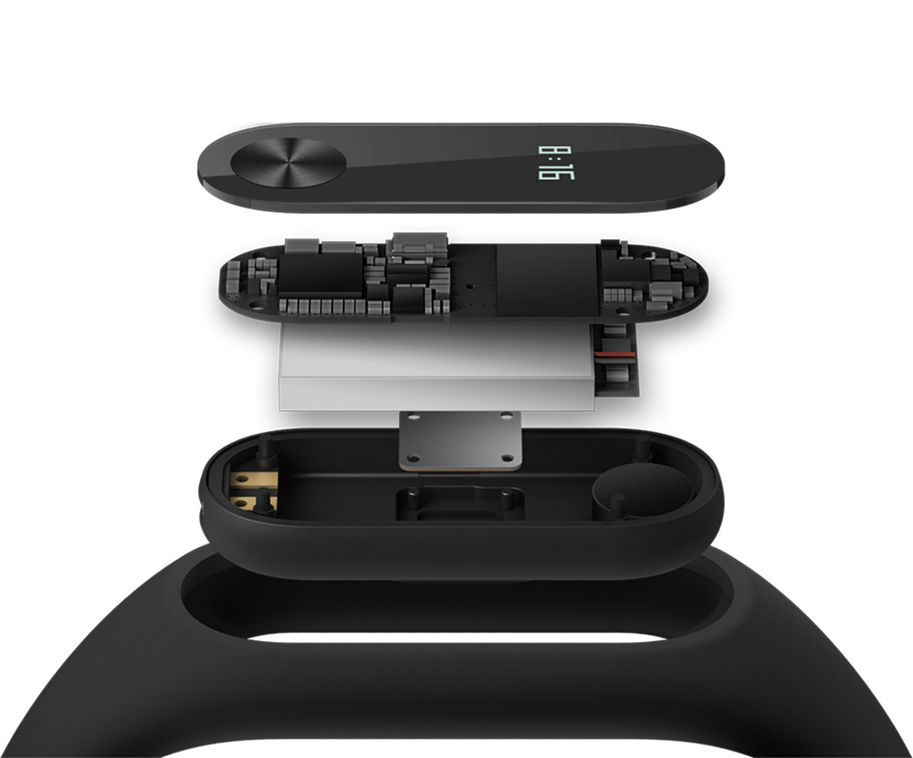XIAOMI Mi Band 2, Fitness Tracker, 155-210 mm, Schwarz