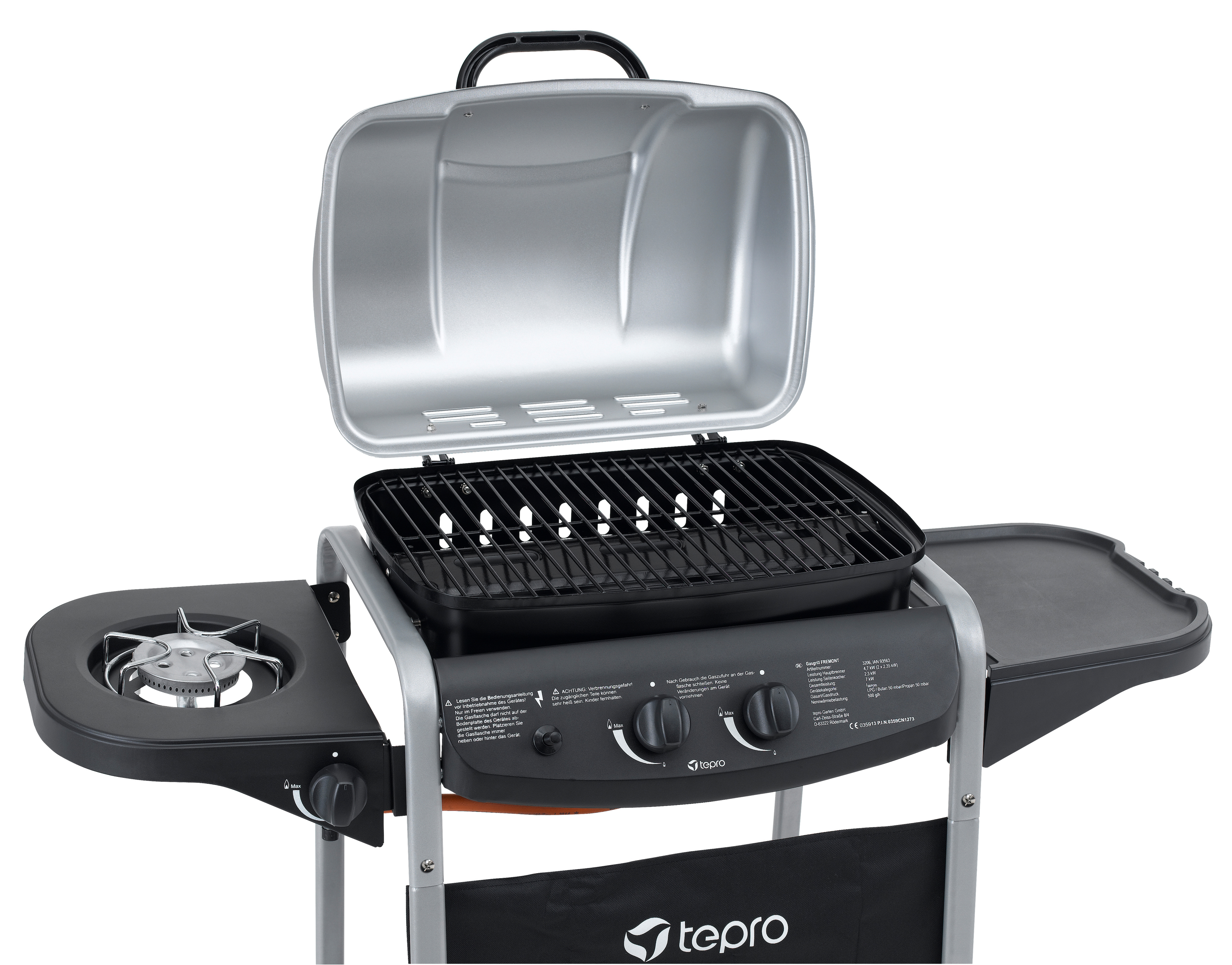 TEPRO 3157 Fremont Gasgrill, Schwarz/Silber (7000 Watt)