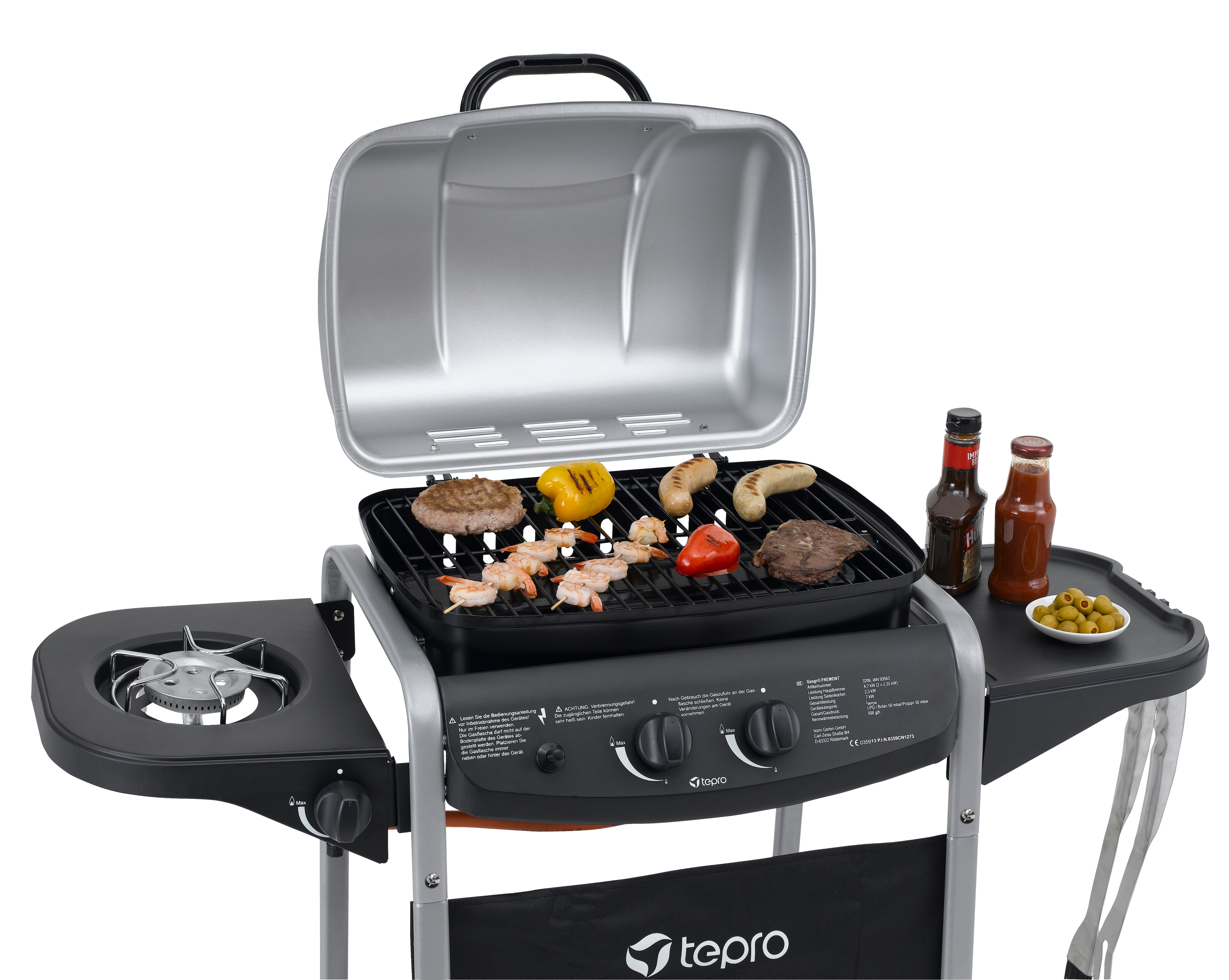 TEPRO 3157 Fremont Gasgrill, Schwarz/Silber (7000 Watt)