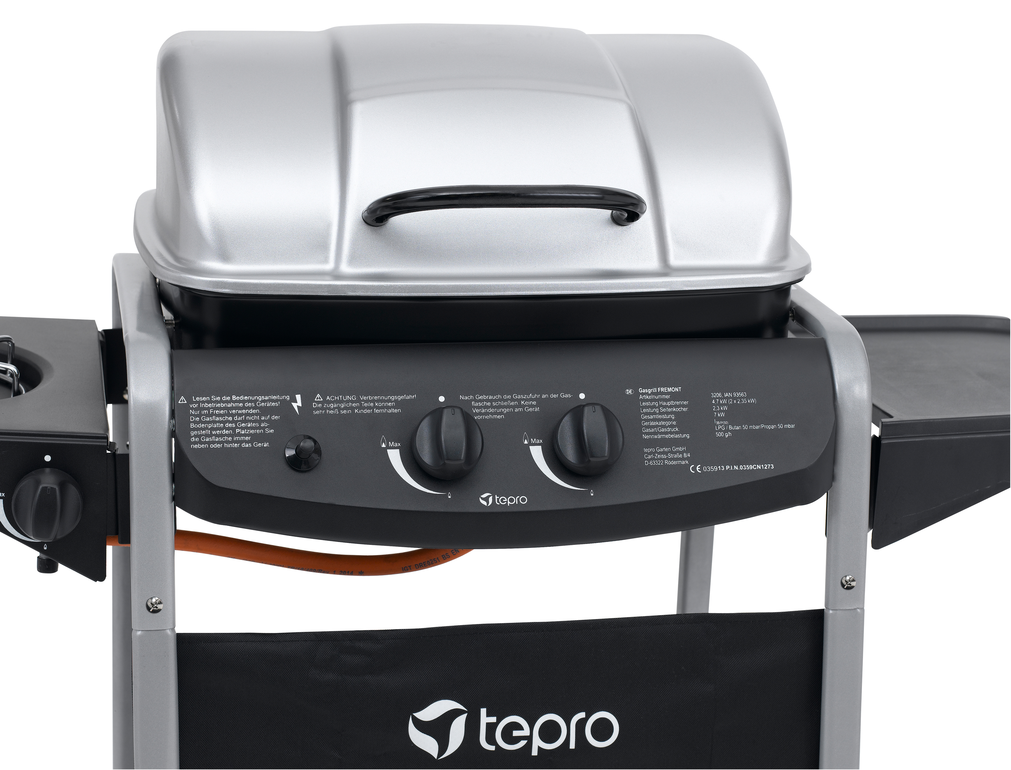 TEPRO 3157 Fremont Gasgrill, Schwarz/Silber (7000 Watt)