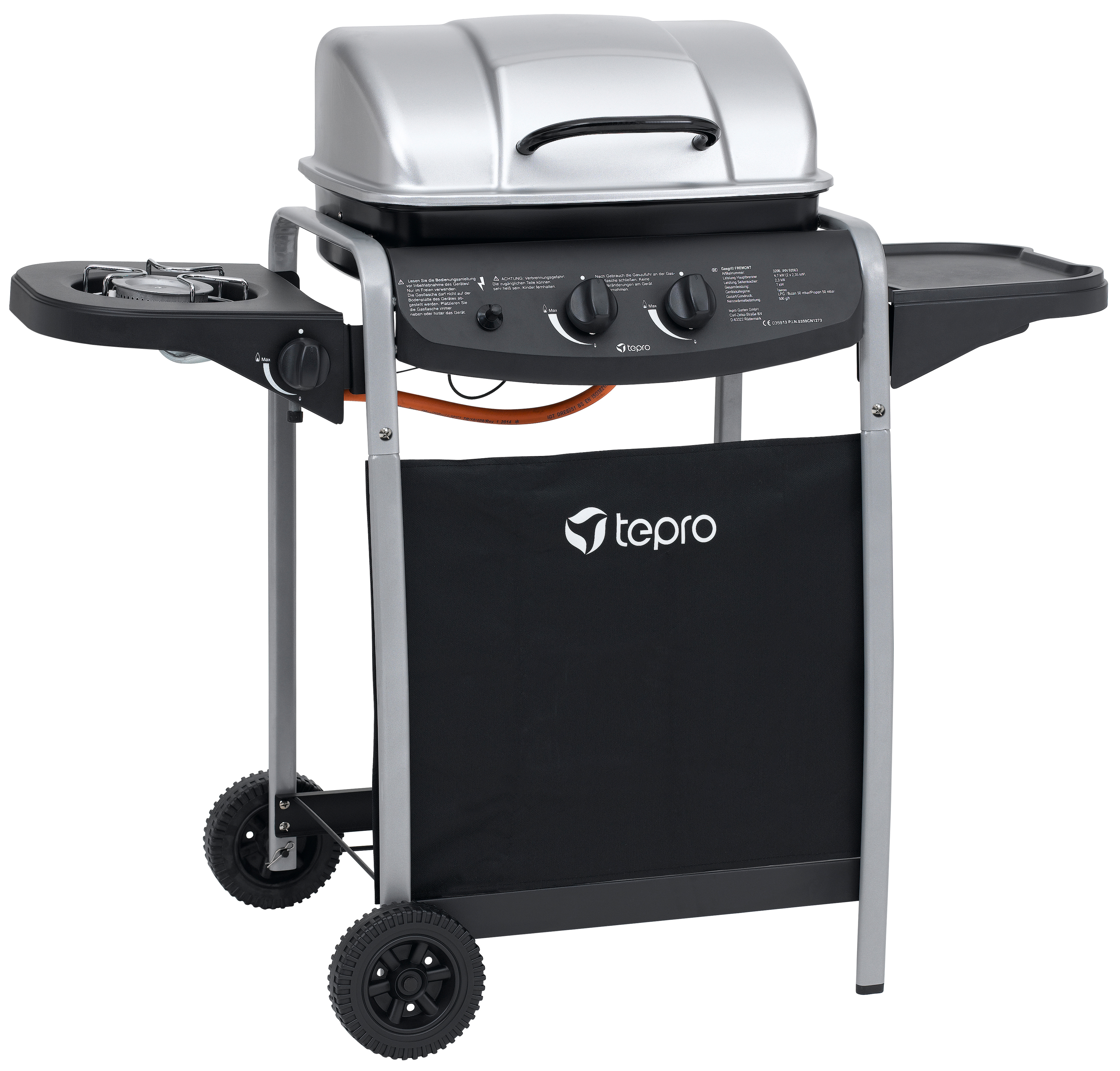 TEPRO 3157 Fremont Gasgrill, Schwarz/Silber (7000 Watt)