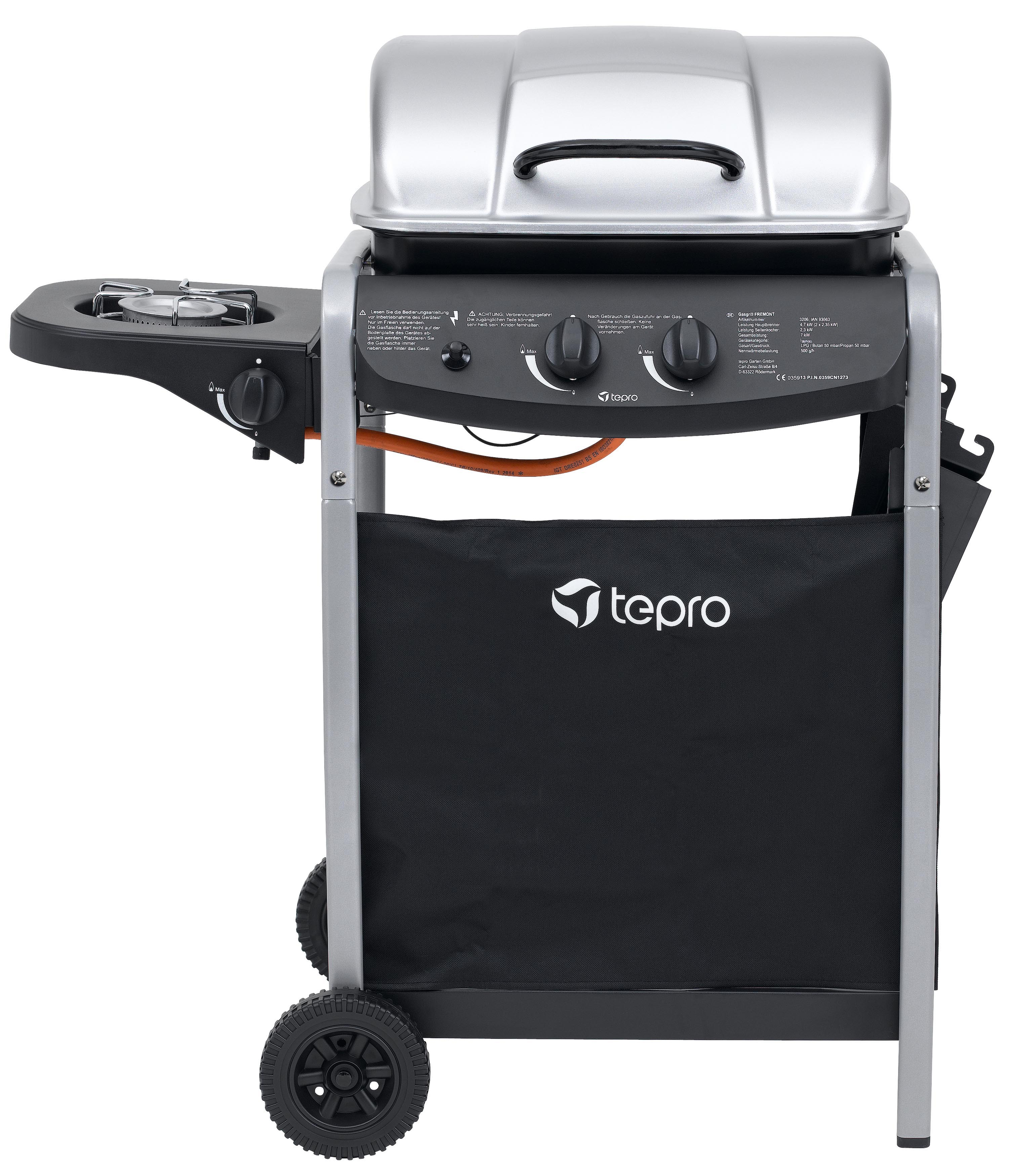 TEPRO 3157 Fremont Gasgrill, Schwarz/Silber (7000 Watt)