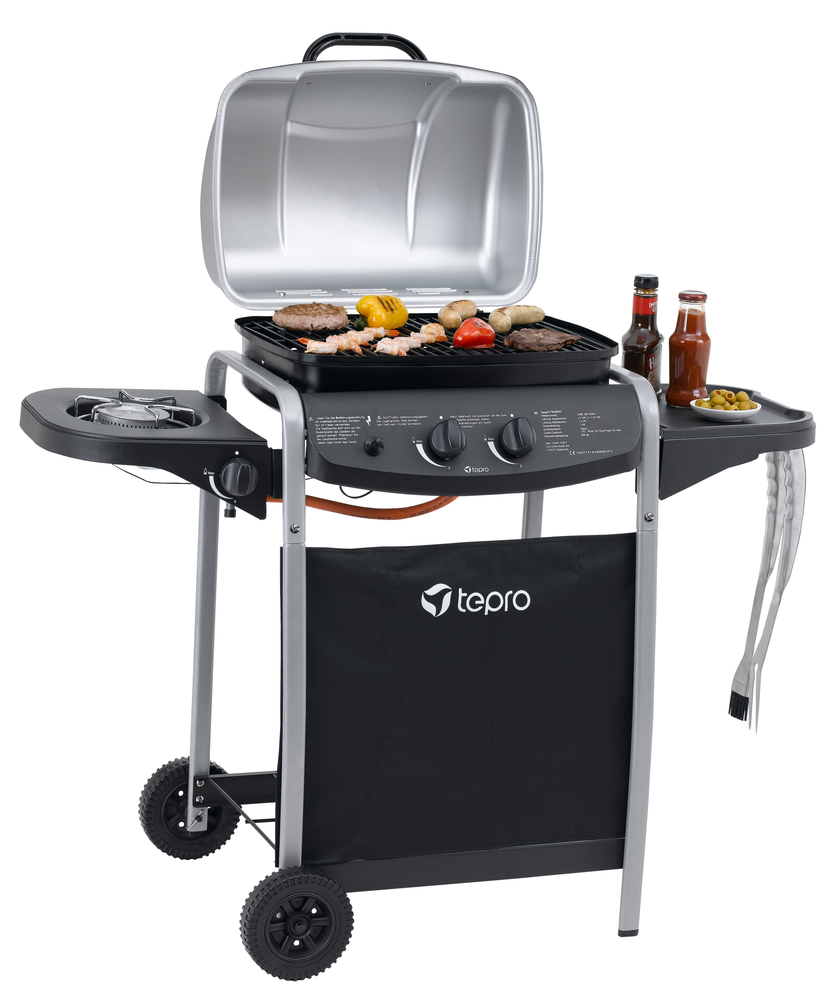 TEPRO 3157 Fremont Gasgrill, Schwarz/Silber (7000 Watt)