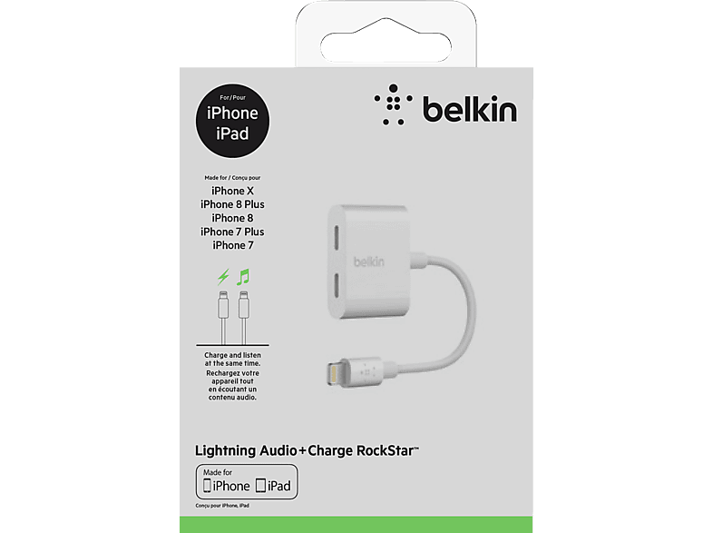 BELKIN F8J198BTWHT Lightning Şarj + Ses Girişi Çoğaltıcı_1