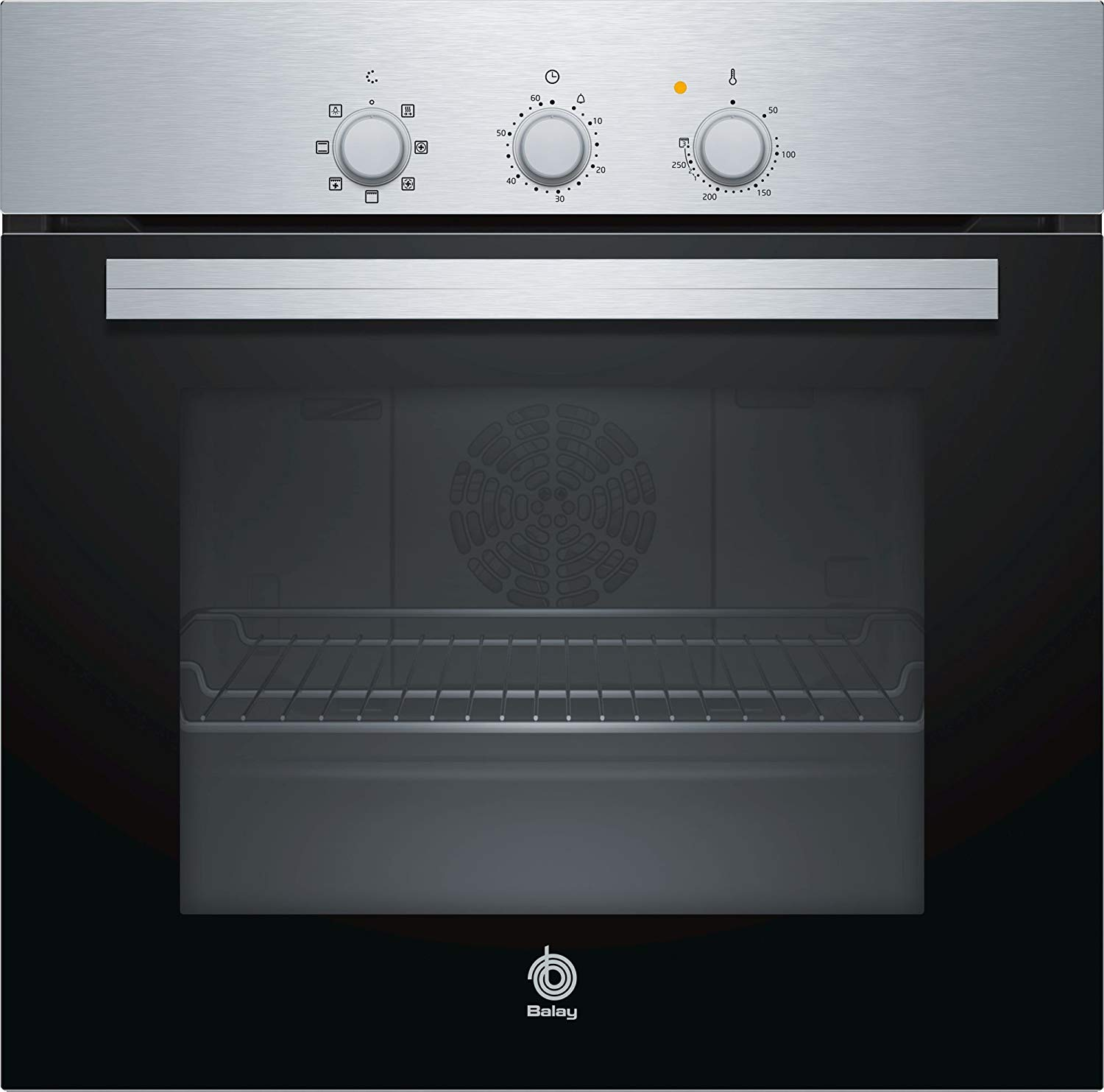 Horno - Balay 3HB2010X0, Multifunción, 60 cm, 66 L, Inox y negro