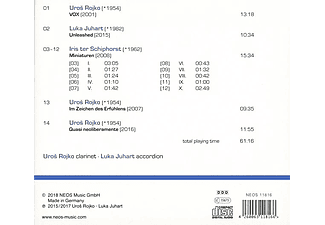 Rojko,Uros/Juhart,Luka - Werke Für Klarinette & Akkordeon  - (CD)