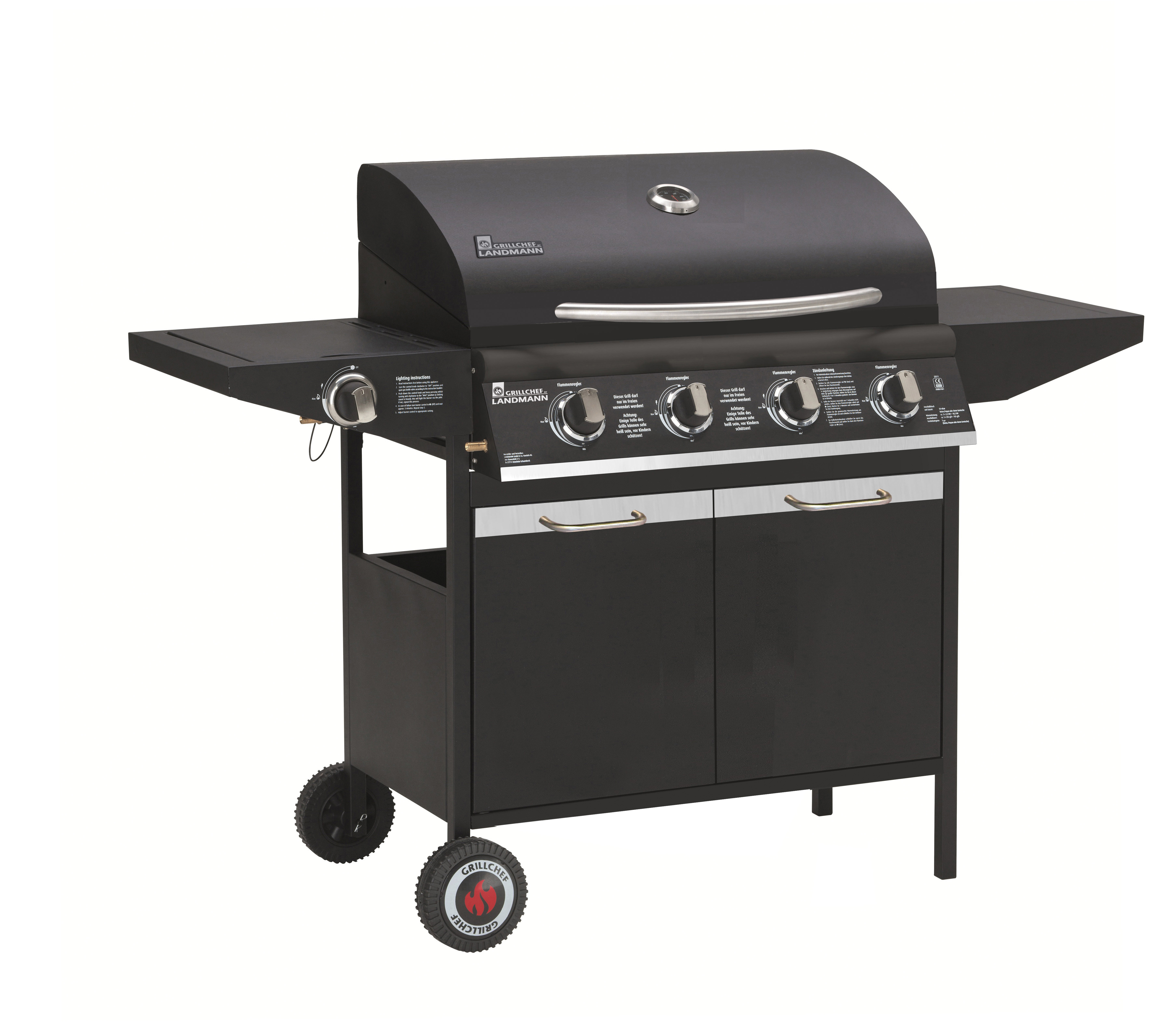 GRILLCHEF 12754 Gasgrill, Schwarz (16000 Watt)