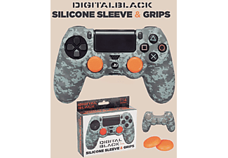 Funda + grips - FR-TEC Dualshock, Para PS4, Gris y Naranja