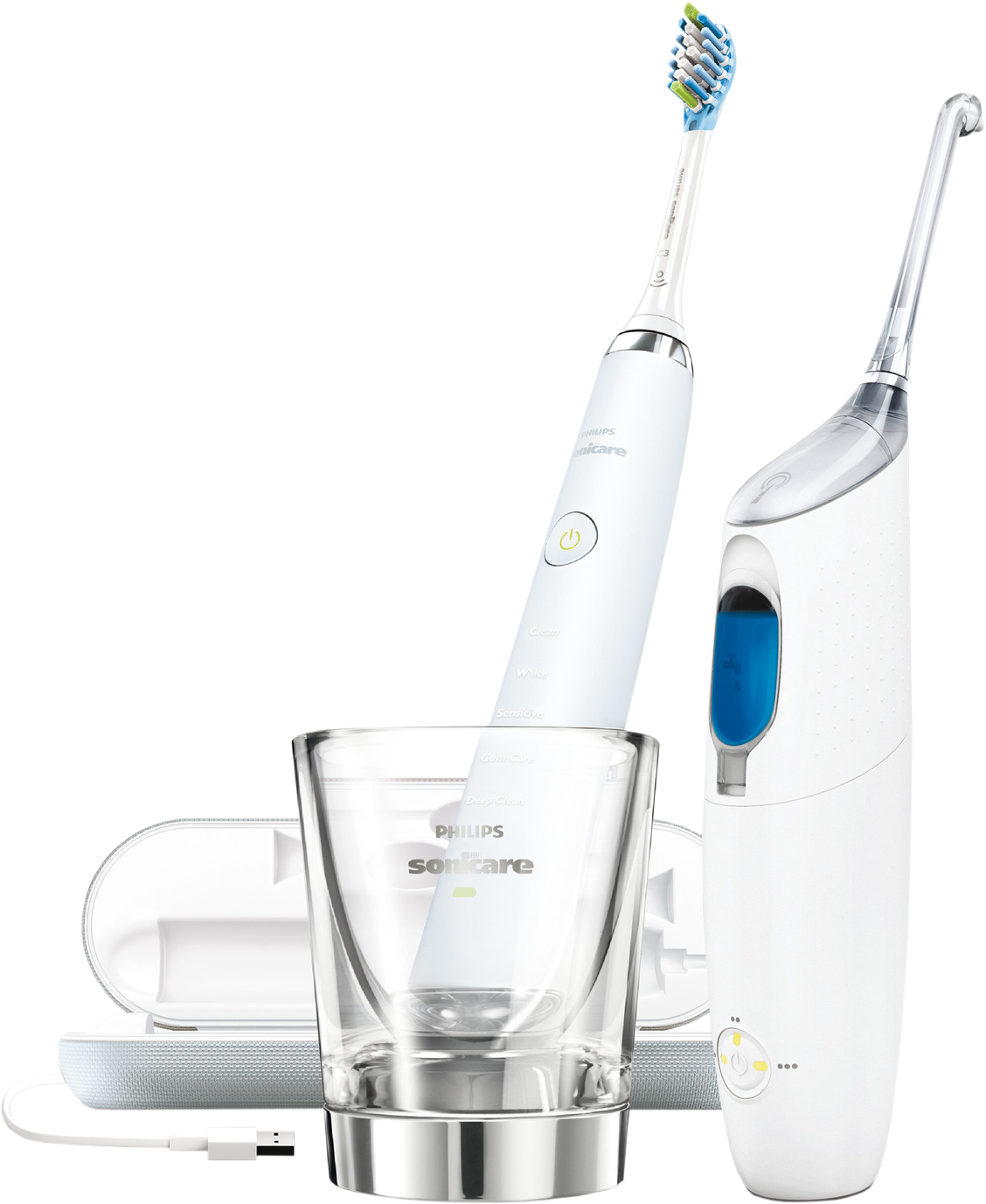 PHILIPS SONICARE HX8492/01 DiamondClean + AirFloss Ultra - Elektrische Zahnbürste (Weiss)