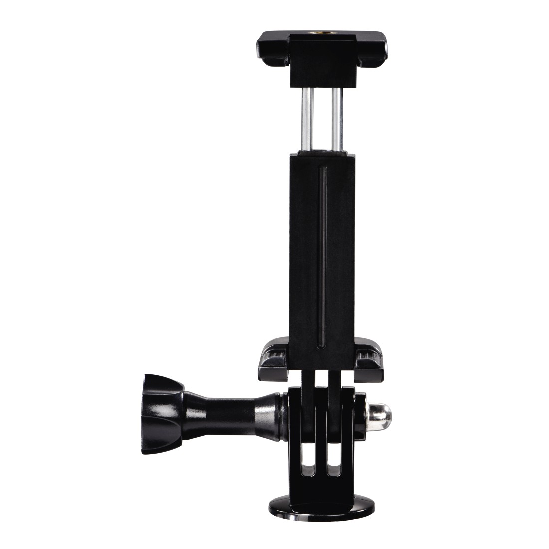Black smartphone mount with various joints and mounting points.