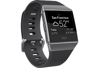 FITBIT Ionic - Fitness-Smartwatch (S/L, Elastomer, Charcoal/Smoke Gray)