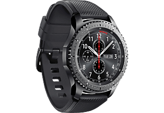 SAMSUNG Gear S3 frontier - Smartwatch (22 mm, Silikon, Korpus: Space Gray, Silikon-Armband: Blue Black)