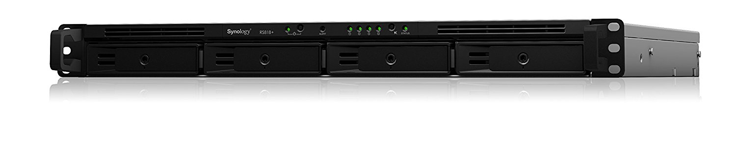 Servidor NAS - SYNOLOGY RS818+ 1U 4 BAY, 2.4 GHZ, QC, 2GB, Negro