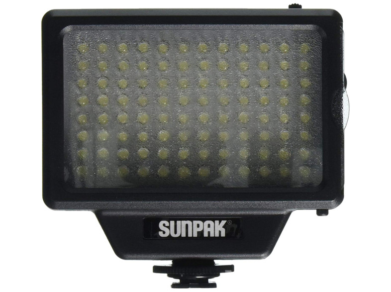Fekete LED-es világító panel. A panelen kis, fehér fények rácsa van.