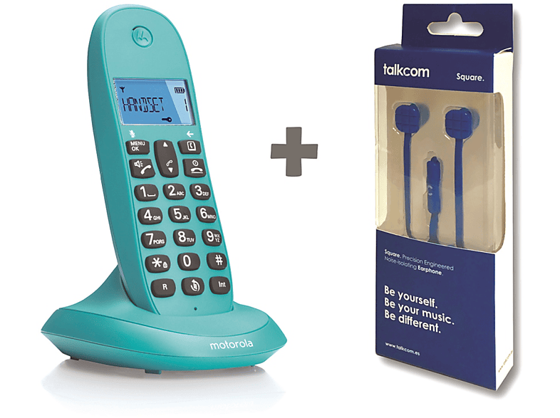 Teléfono inalámbrico Motorola C1001LB+, Manos libres, Turquesa