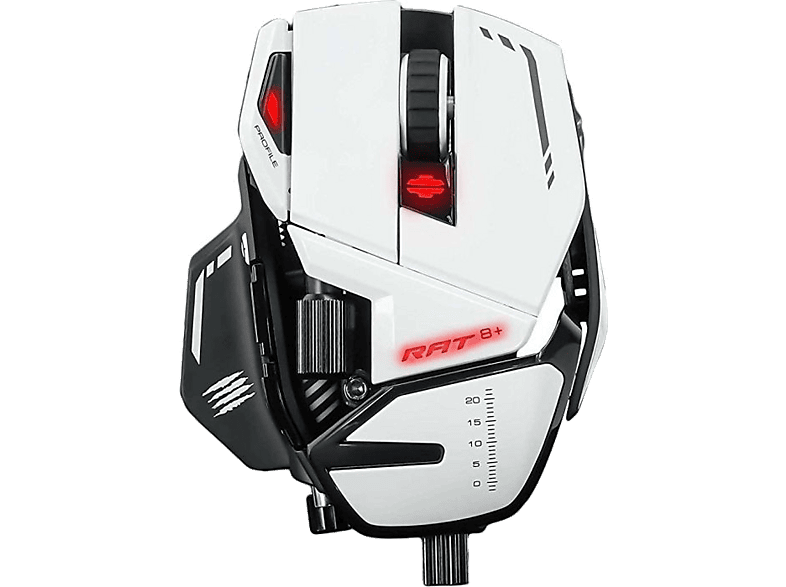 MAD-CATZ Gaming Maus R.A.T. 8+, kabelgebunden, weiß (4897093960108