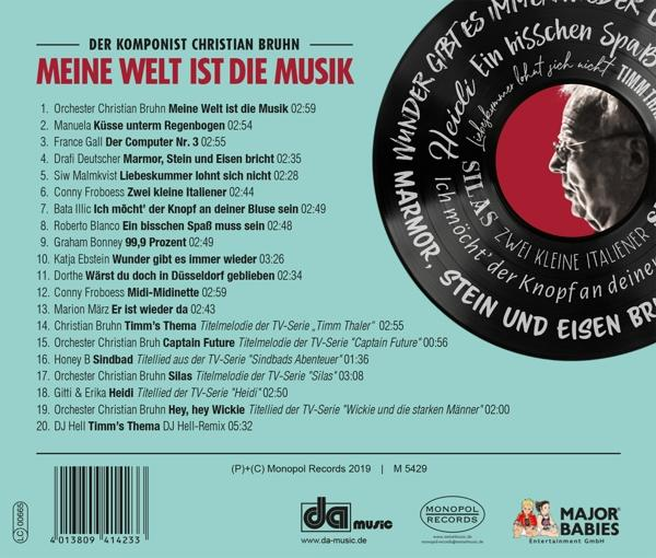 Rückseite einer CD-Hülle mit Text und Plattendesign. Ein Logo ist sichtbar.
