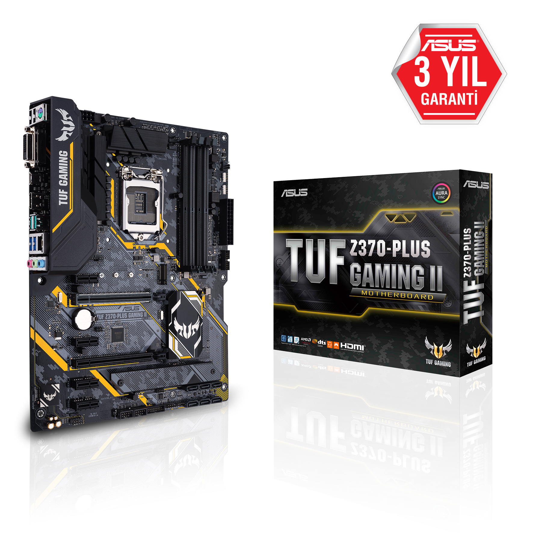 ASUS Tuf Z370-Plus Gaming Intel Z370 R2 Lga1151 Ddr4 4000 Hdmı Dvı Çift M2 Usb3.1 Aura Rgb Atx Anakart