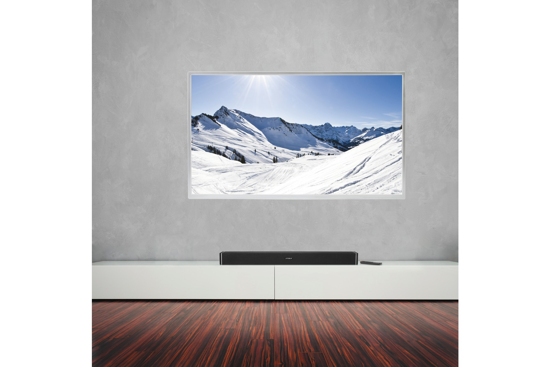 MEDION Lifebeat P61078, WLAN Soundbar, Schwarz/Silber