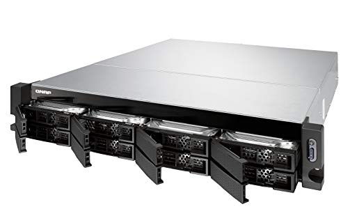 Servidor NAS - QNAP TS-877XU-RP-1200-4G 2U, 8 Bahías, AMD Ryzen 3 1200, 4GB RAM, Puertos SFP+ 10GbE