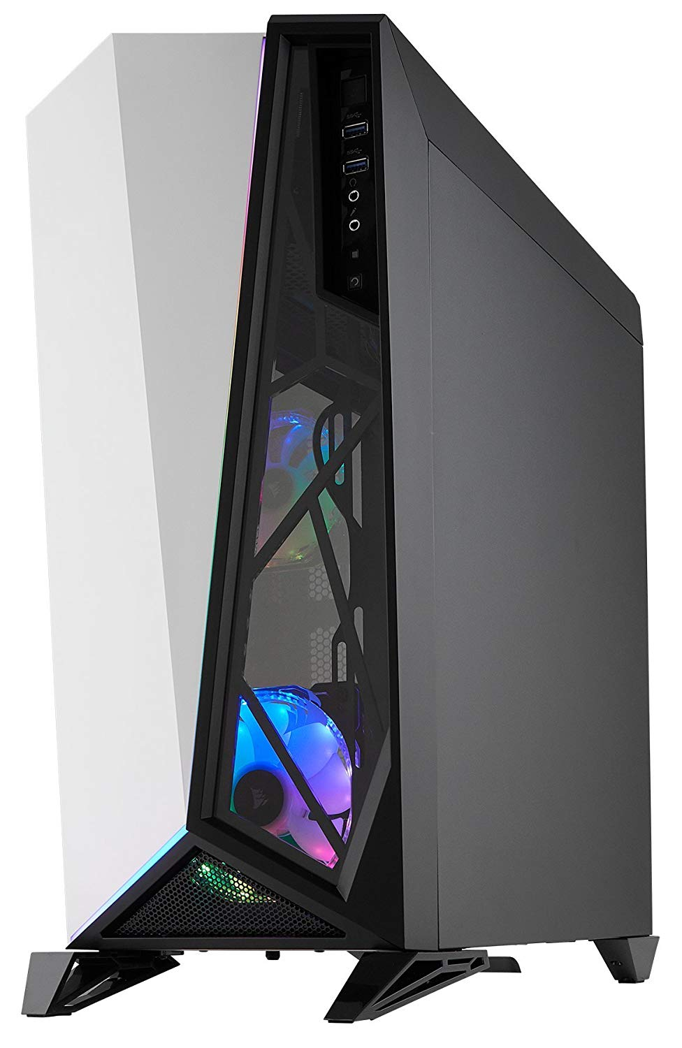 Chasis Pc - Corsair Semitorre, Carbide, Spec-Omega Rgb, Cistal Templado, Blanco