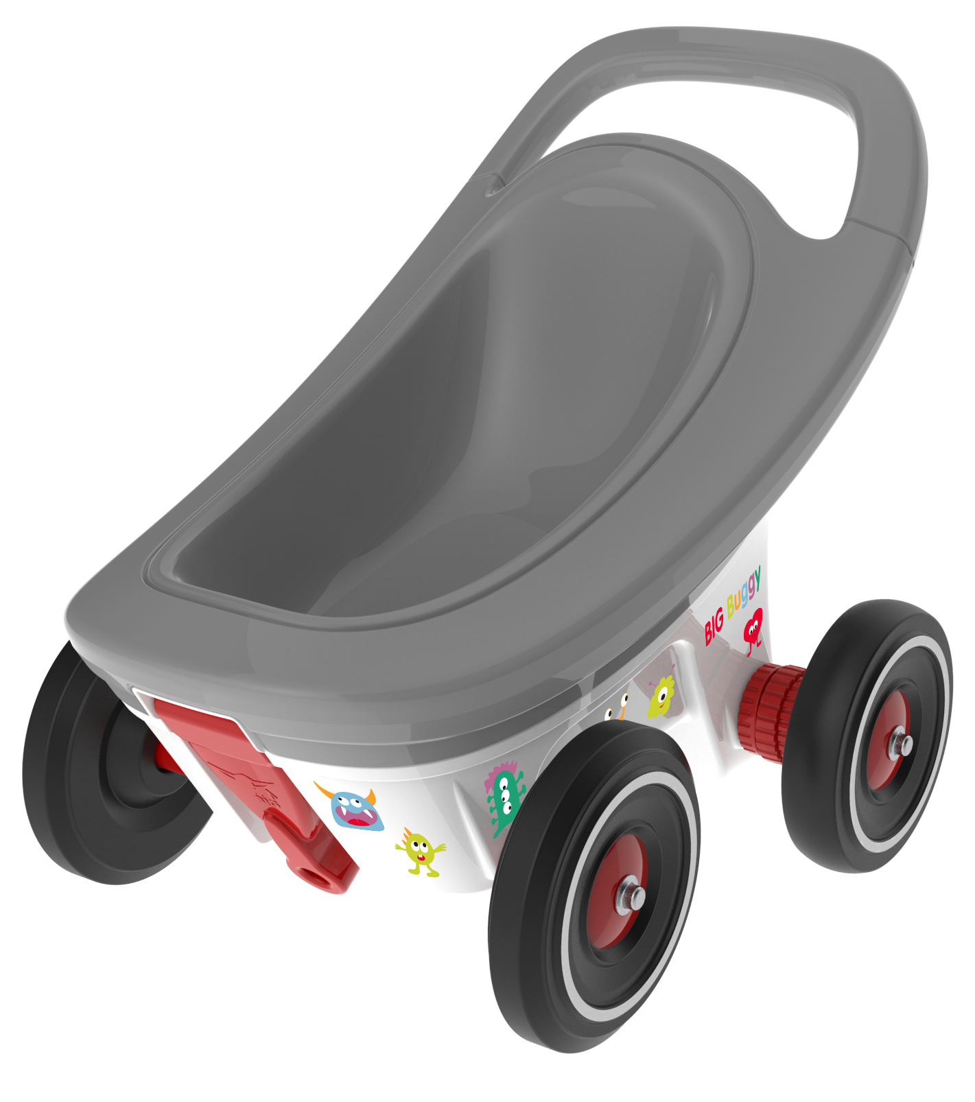 BIG Buggy 3-in-1 Lauflernwagen Grau