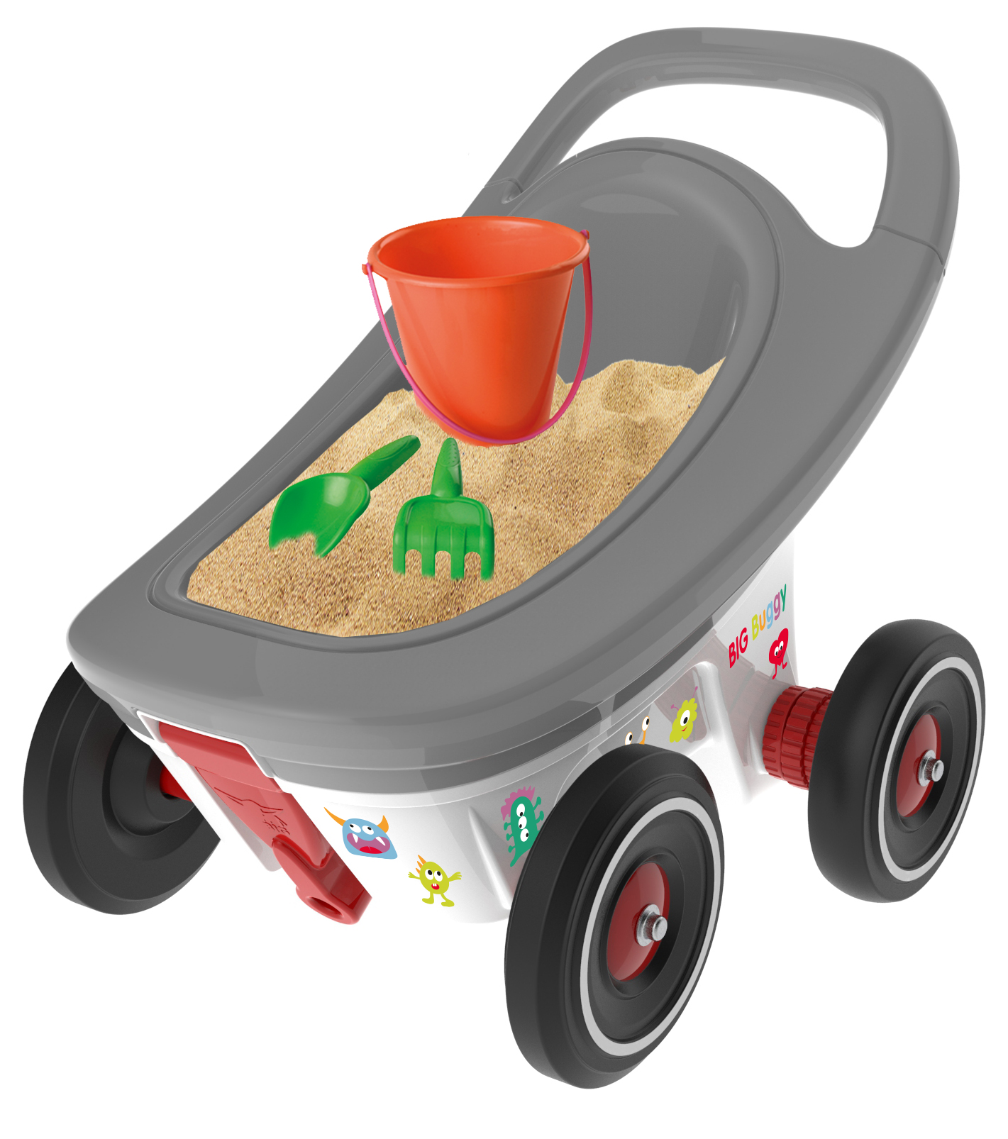 BIG Buggy 3-in-1 Lauflernwagen Grau