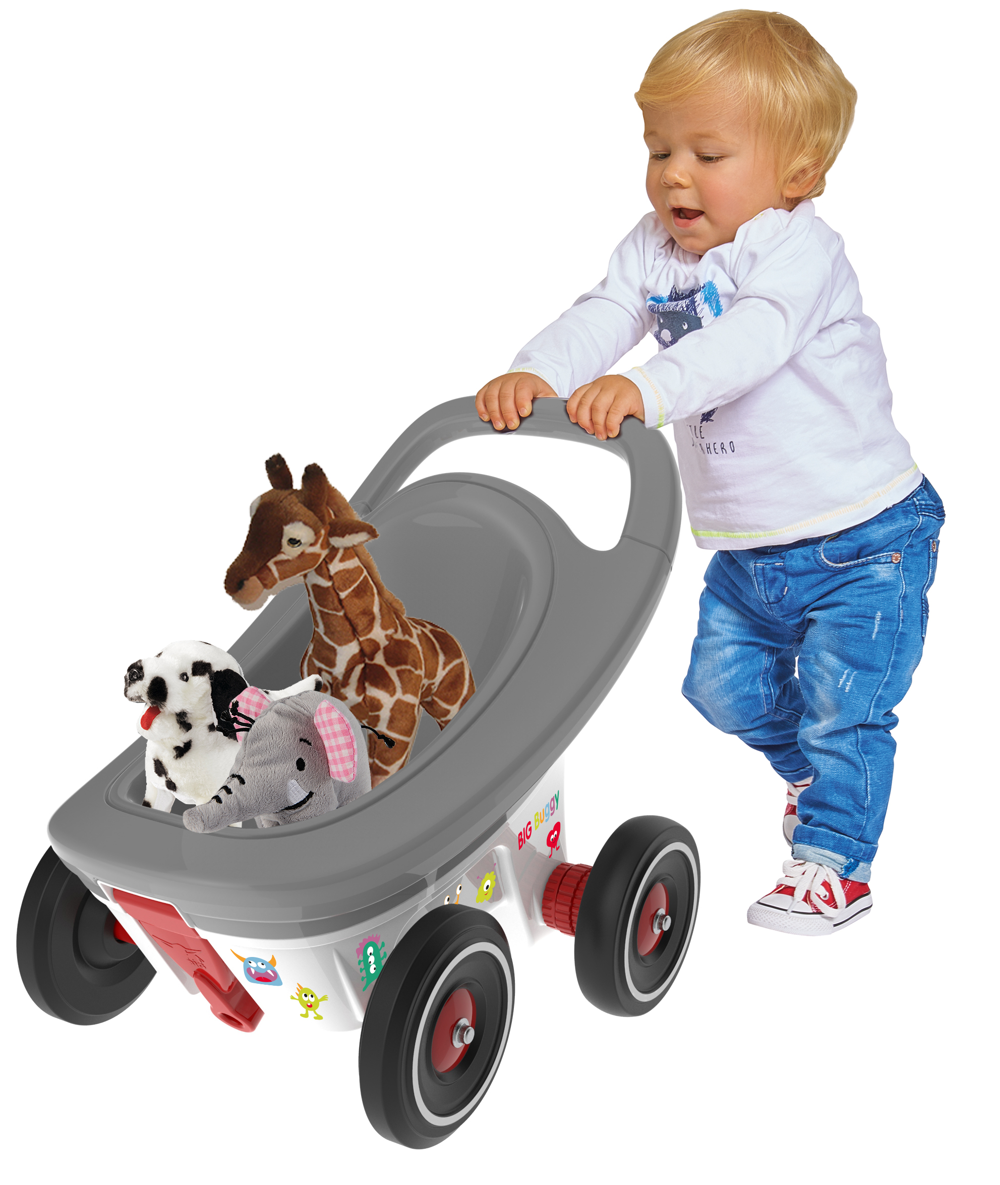 BIG Buggy 3-in-1 Lauflernwagen Grau