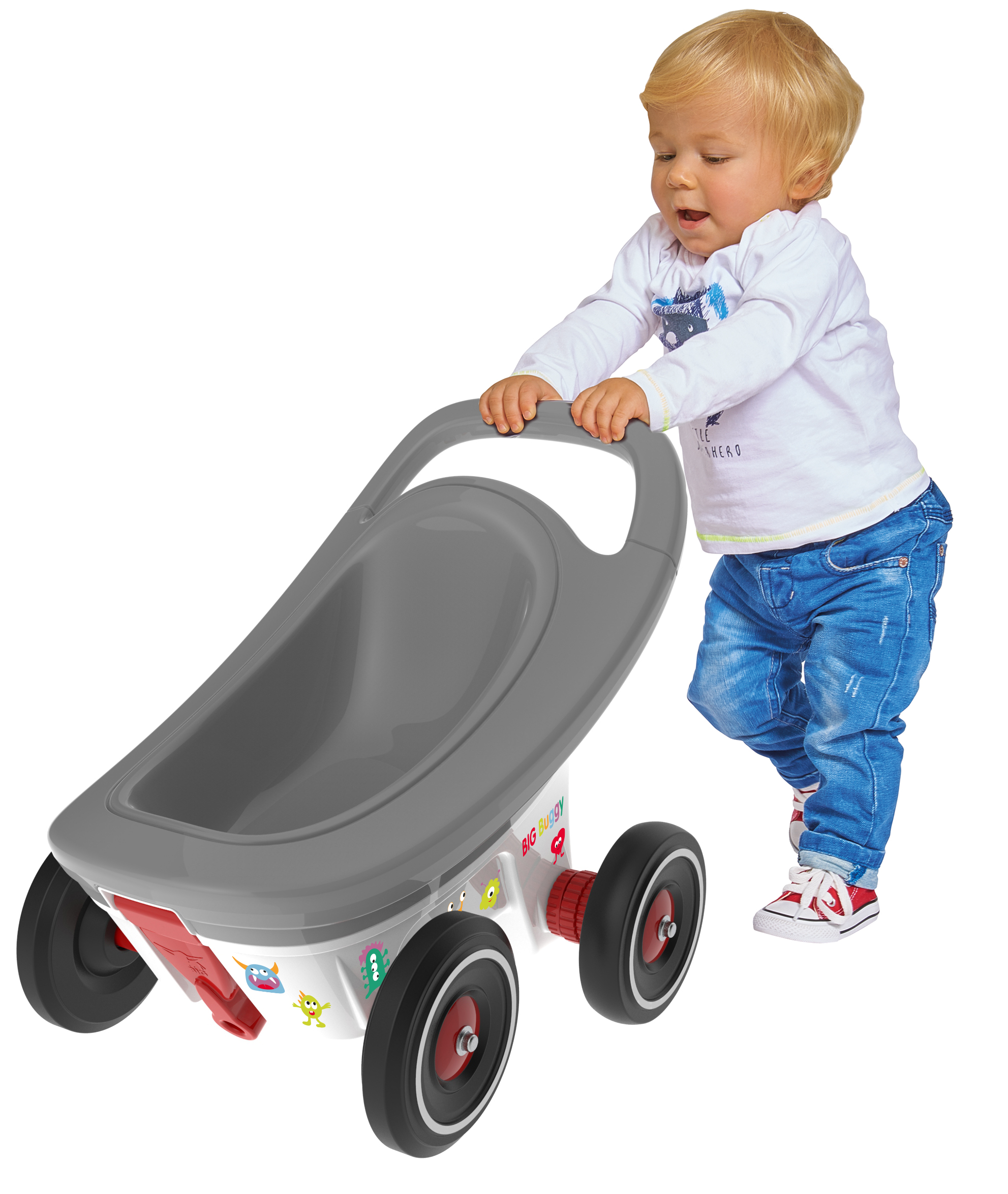 BIG Buggy 3-in-1 Lauflernwagen Grau
