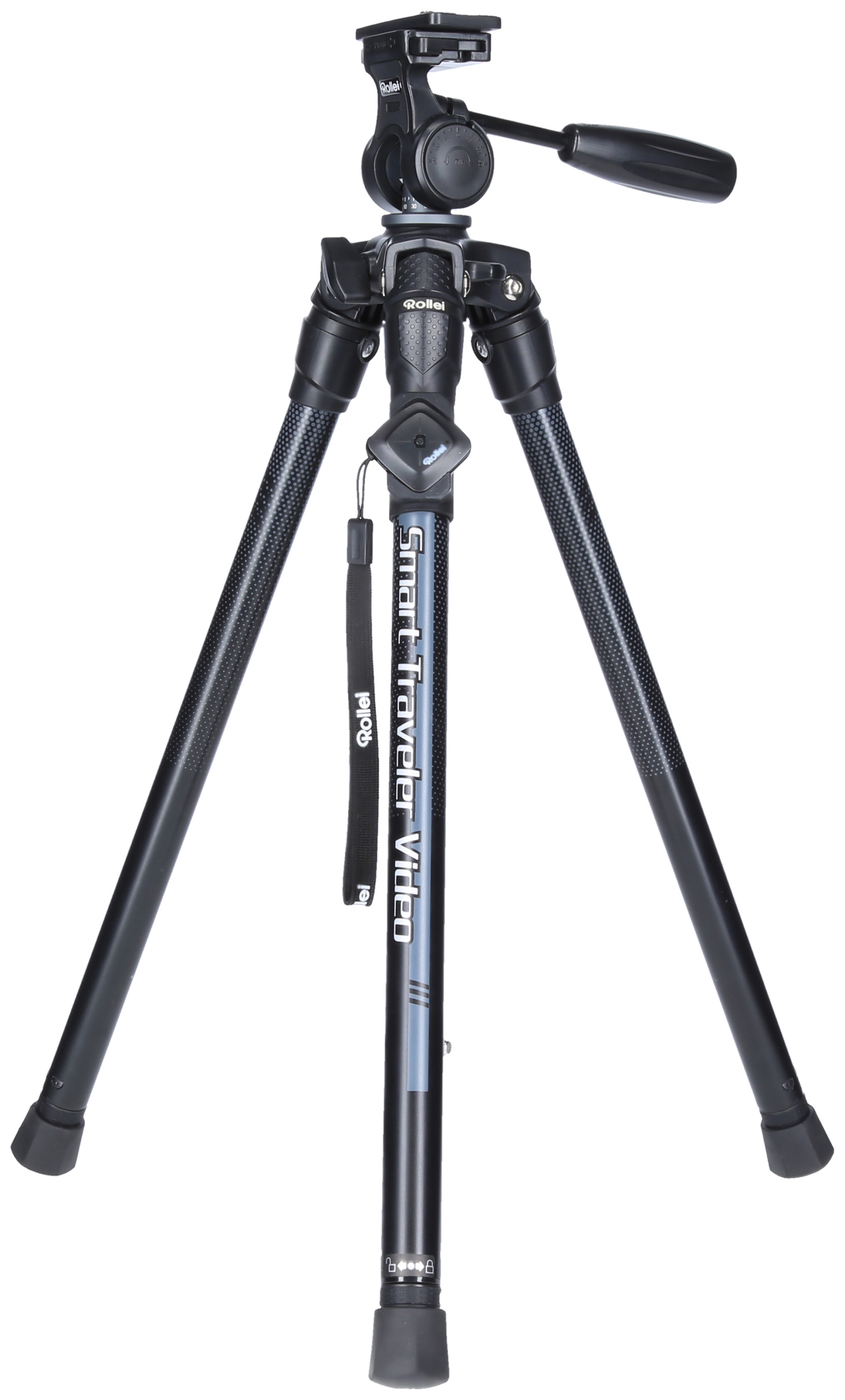 ROLLEI Smart Traveler Dreibeinstativ Videostativ, Grau, Höhe offen bis 135 cm