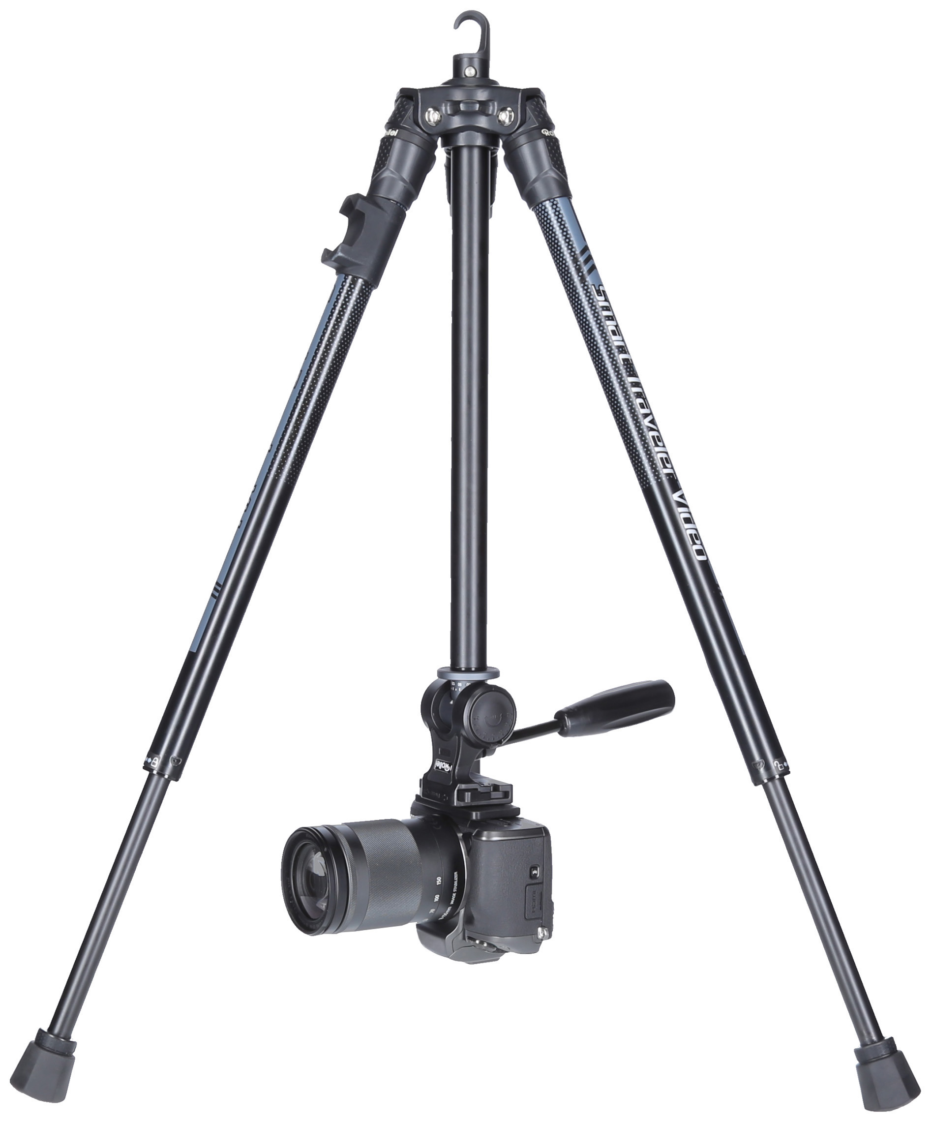 ROLLEI Smart Traveler Dreibeinstativ Videostativ, Grau, Höhe offen bis 135 cm