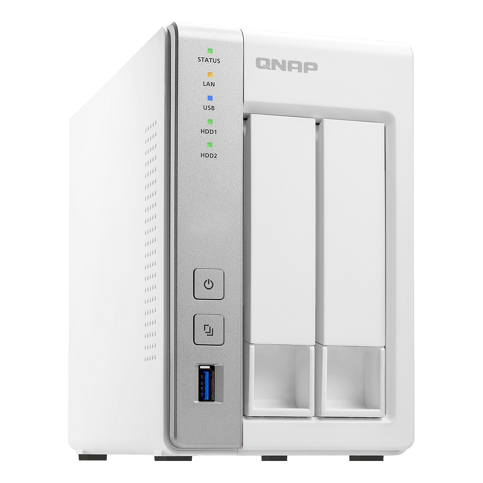 Servidor NAS - QNAP TS-231P2-4G, 2 Ranuras, Quad-Core 1.7GHz con 4 GB de memoria viva, Blanco