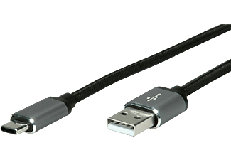 ROLINE 11.02.9028 - Câble USB, 1.8 m, 480 Mbit/s, Noir/Argent