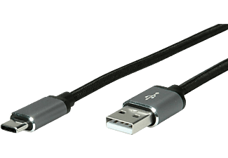ROLINE 11.02.9028 - Cavo USB, 1.8 m, 480 Mbit/s, Nero/Argento