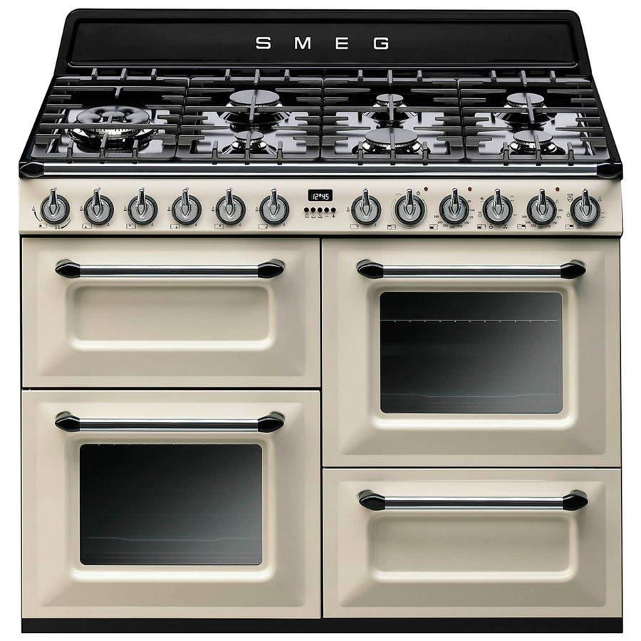 Cocina - Smeg TR4110PF, 7 quemadores, Encimera de gas natural, 3 hornos, Clase A