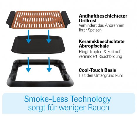 MEDIA SHOP Elektrogrill Livington Smokeless Grill M17314 Elektrogrill, Schwarz 