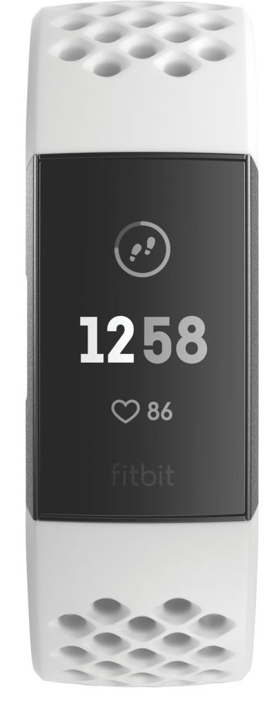 Pulsera de actividad - Fitbit Charge 3, Ritmo cardíaco, Pantalla táctil, Bluetooth, T única, Blanco